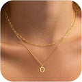 14K Gold Plated Initial Necklaces for Women Dainty Layered Letter Pendant Necklace Cute Choker Necklace Gift Trendy Stuff Personalized Jewelry Stack for Women Her