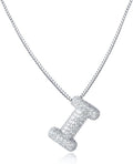 SKQIR Diamond Initial Letter Necklace for Women Bubble Gold Plated Puffy Balloon Alphabet Crystal Zircon Pendant Name Necklace Dainty Charms Trendy Jewelry Gift for Women