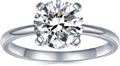 IMOLOVE Solitaire Moissanite Engagement Ring, 1CT D Color VVS1 Clarity, 925 Sterling Silver with 18K White Gold Plated, Ideal Gift for Women