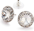 | Crystal Clear and Crystal AB Rhinestone Clip On or Pierced Earrings for Dance, Pageant, Prom, Performance, Wedding