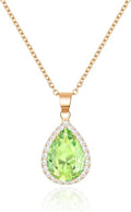 Linawe Crystal Chain Necklace for Women Trendy, Imitation Diamond Pendant, Statement Cubic Zirconia Boho Jewelry Set, 14K Gold/Rose Gold/Silver Birthstone Necklace