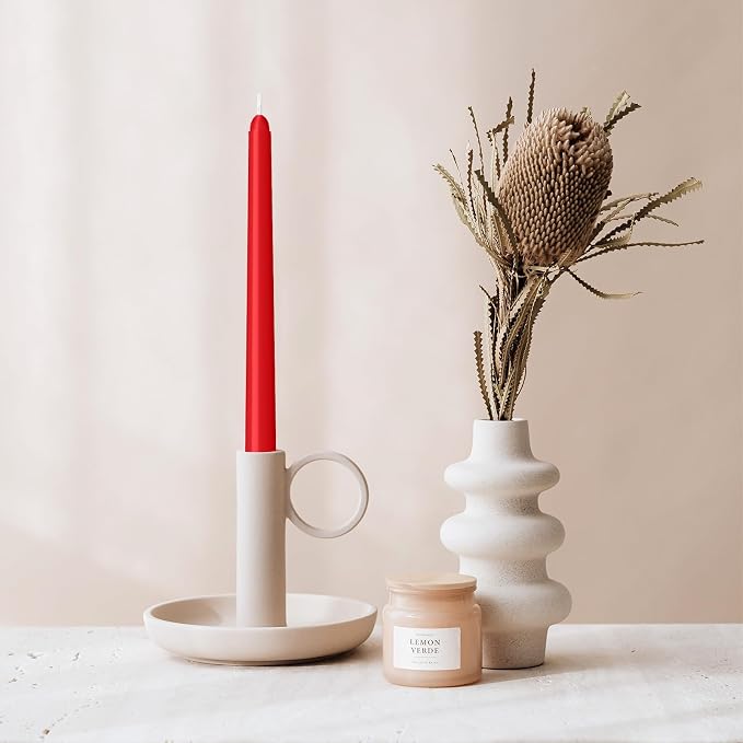 LYOBATH 4 Pack Red Taper Candles - Image 5