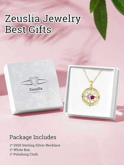 Valentine's Day Gifts for Wife 925 Sterling Silver Double Birthstone Pendant Necklaces I Love You for Always and Forever Necklace Anniversary Birthday Gifts for Wife Girlfriend Mom Her