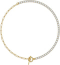 Natural Freshwater Baroque Pearl Necklace 14K Gold Plated Dainty Choker Necklace for Women Girls Snake Chain/Cuban Link/Paperclip/Ball Beaded Chain/Tennis Chain Fashion Jewelry for Gift