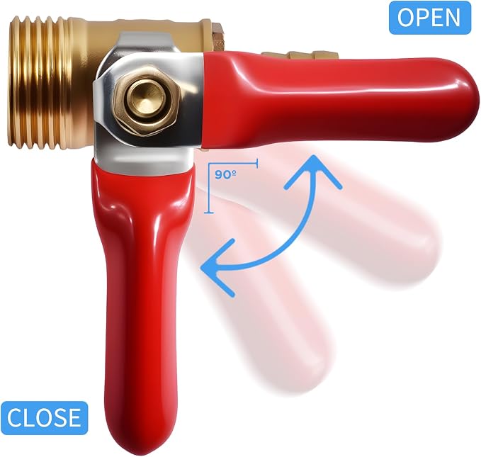 2 Pcs Brass Ball Valve, 8mm x 3/8 Inch, Male NPT | Full Port Shut Off Valve - Image 5