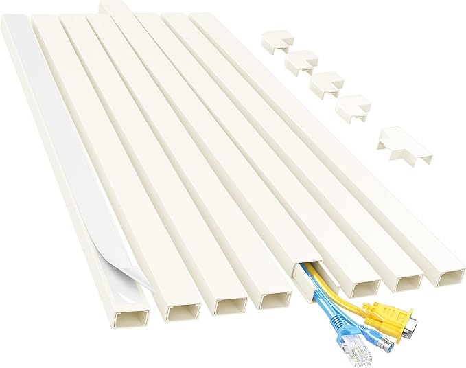 Yecaye Cord Covers for Wires on Wall, W0.95in H0.55in, Medium Cord Organizer by Yecaye