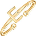 PAVOI 14K Gold Plated Initial Letter Adjustable Ring for Women - Thin Initial Band - Dainty Fashion Jewelry Gifts