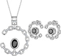 Elegant C-Shaped Crystal Necklaces/Stud Earrings Set with Birthstone Jewelry Set Silver Plated Fashion Jewelry for Women CS0003