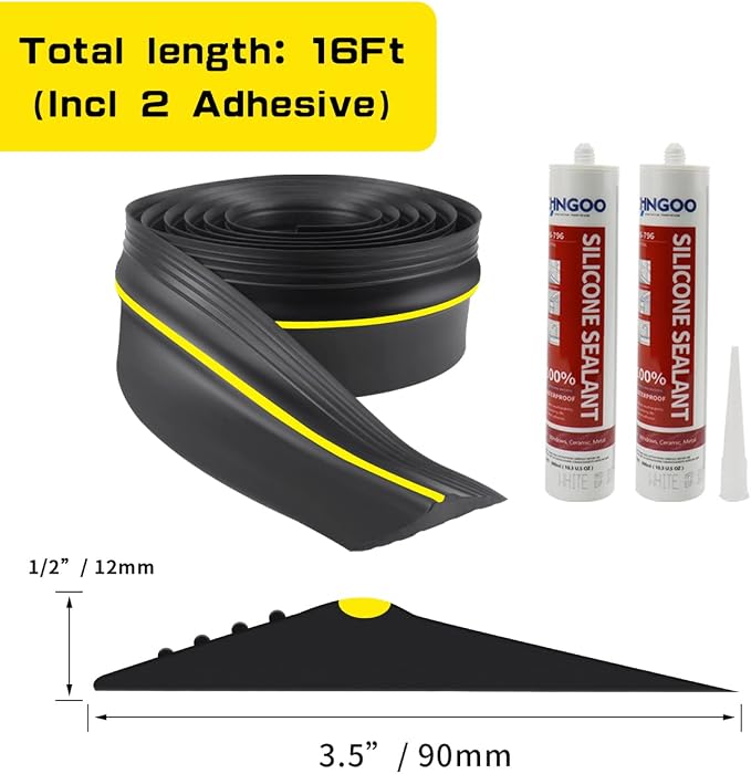 Universal Garage Door Bottom Threshold Seal Rubber Strip - Image 2