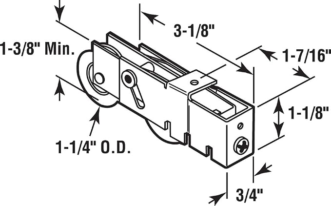 Prime-Line D 1983 Steel Ball Bearing Tandem Roller Assembly, 1-1/4 In. | Plain - Image 2