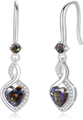 FANCIME Heart Infinity Dangle Drop Earrings 925 Sterling Silver Heart Gemstone Birthstone Earring