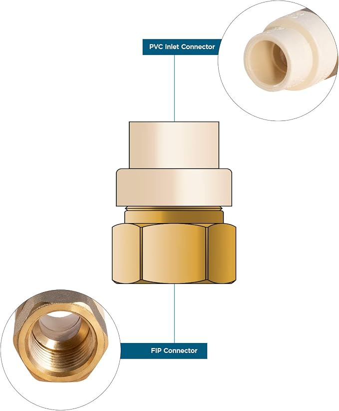 Midline Valve CSDQG012-OM-5 Female x CPVC Adapter Transition Pipe Fitting; - Image 6