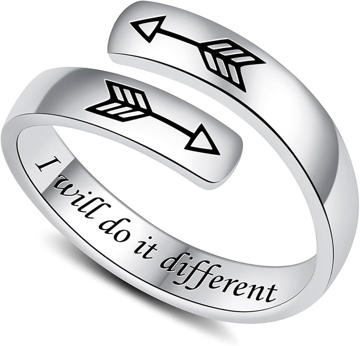 Adjustable Hope Rings 925 Sterling Silver Always with you Ring Inspirational Jewelry Encouragement Gifts for Women