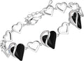 Leafael Infinity Love Heart Link Bracelets, Birthstone or Healing Stone Crystal Bracelet for Women, Silver Tone Jewelry Gifts for Her, 7-inch Chain and 2-inch Extender