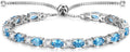 FANCIME Birthstone Tennis Bracelets Sterling Silver Bolo Tennis Bracelets Charm Fine Jewelry Birthday Gifts for Women Mom Wife Her