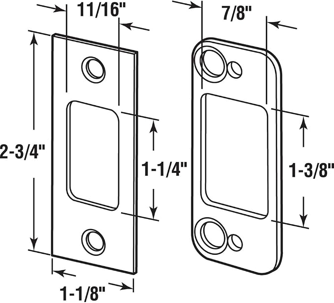 Prime-Line E 2479 Deadbolt Strike, 2 Piece, High Security, 1/8 in. Heavy Gauge - Image 2