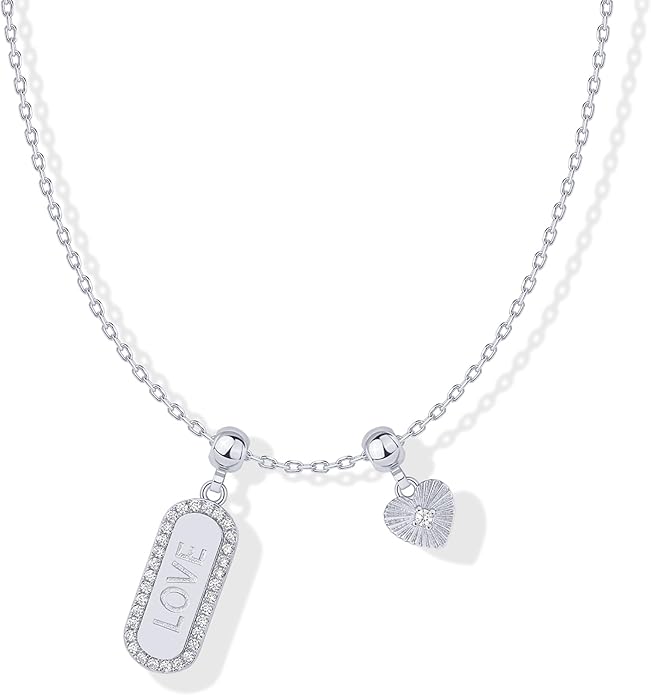 PAVOI 14K Gold Plated Dainty Necklace with Charms Set - Hypoallergenic Adjustable Chain Gold Charm Necklace for Women - Small Motif & Mantra 2 and 3-Pack Removable Pendants - Cute Jewelry Gifts