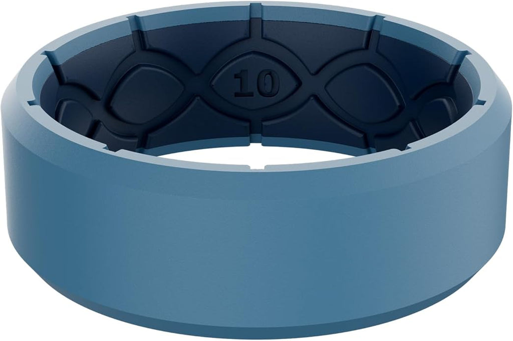 Groove Life Edge Silicone Ring - Breathable Rubber Wedding Rings for Men, Unique Design, Comfort Fit Ring