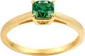 14K Gold Emerald Square Cut Solitaire Ring for Women | Elegant Engagement, Wedding, Anniversary, Birthday Fine Jewelry | Classic 14 Karat Gold Setting
