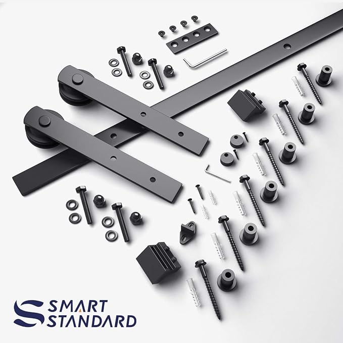SMARTSTANDARD 8ft Sliding Barn Door Hardware kit, Fit 42-48" W DoorPanel | Barn - Image 5