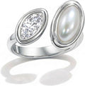 Mchic Adjustable Chunky Rings for Women: Dainty Natural Gemstone Ring Stainless Steel 18K Gold/Silver Plated Band Rings Non Tarnish Waterproof Statement Fashion Jewelry Gift for Women