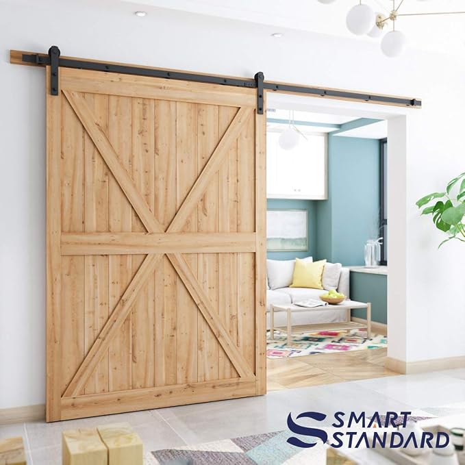 SMARTSTANDARD 10ft Sliding Barn Door Hardware kit, Fit 60" Wide Door Panel | - Image 2