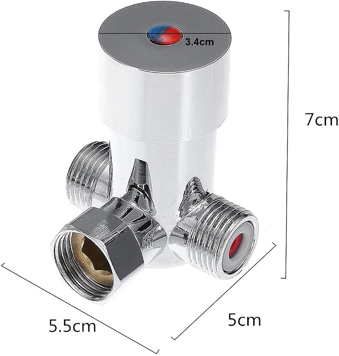 Water Mixing Valve, G1/2 Hot Cold Water Mixing Valve Thermostatic Mixer - Image 2