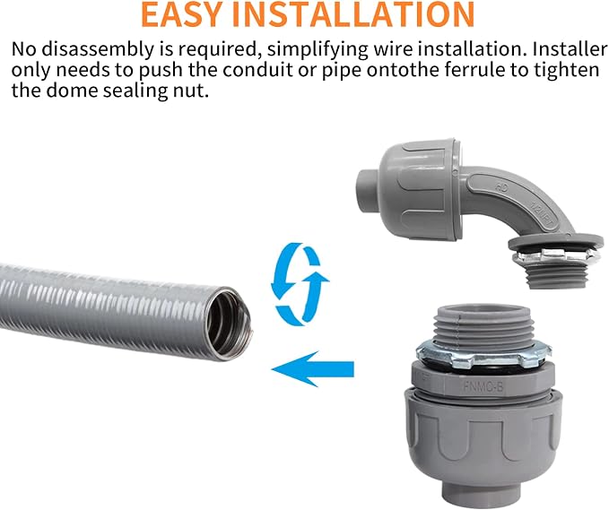 1/2" Liquid Tight Connector PVC Electrical Conduit Fittings Flexible Conduit - Image 7