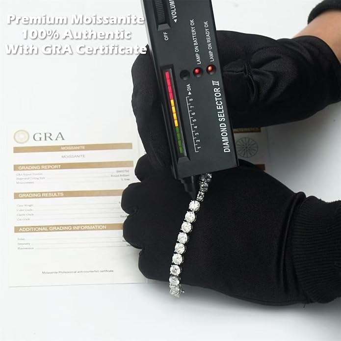 Moissanite Tennis Bracelet for Women, Adjustable Moissanite Tennis Bracelet 2mm/2.5mm/3mm/4mm D Color VVS1 Round Cut 925 Sterling Silver, Luxury Moissanite Jewelry Gift for Valentine's day, Mother's day,Anniversary and Self Gift