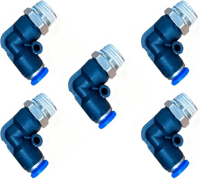 5Pcs 1/4" Tube OD x 1/4" NPT Male Elbow Thread 90 Push to Connect Fittings by ROZESAZZ