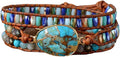 ZOSOJONA Women Wrap Bracelets Boho Natural Stone Jasper Turquoises Strand Bracelet Jewelry Collection