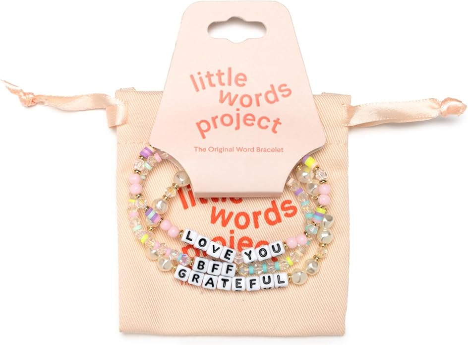 Little Words Project Mother's Day Gifts, The Original Word Bracelet, Made with Colorful Beads and Plated Brass Hardware, Handcrafted Design & Positive Message