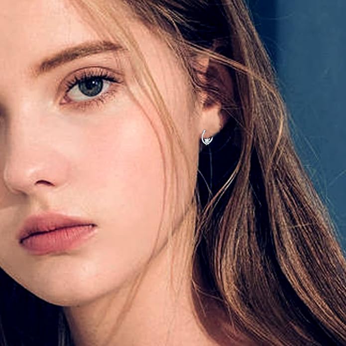JUSTKIDSTOY Hypoallergenic Panda/Unicorn/Hummingbird/Dolphin Hoop Earrings for Women 925 Sterling Silver Animal Huggie Hoop Earrings Jewelry Gifts for Sensitive Ears