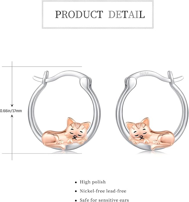 JUSTKIDSTOY Hypoallergenic Panda/Unicorn/Hummingbird/Dolphin Hoop Earrings for Women 925 Sterling Silver Animal Huggie Hoop Earrings Jewelry Gifts for Sensitive Ears