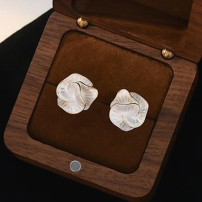 Gold Flower Statement Earrings for Women, Large Chunky Bohomian Summer Beach Floral Earring, Irregular Bold Exaggerated Earrings