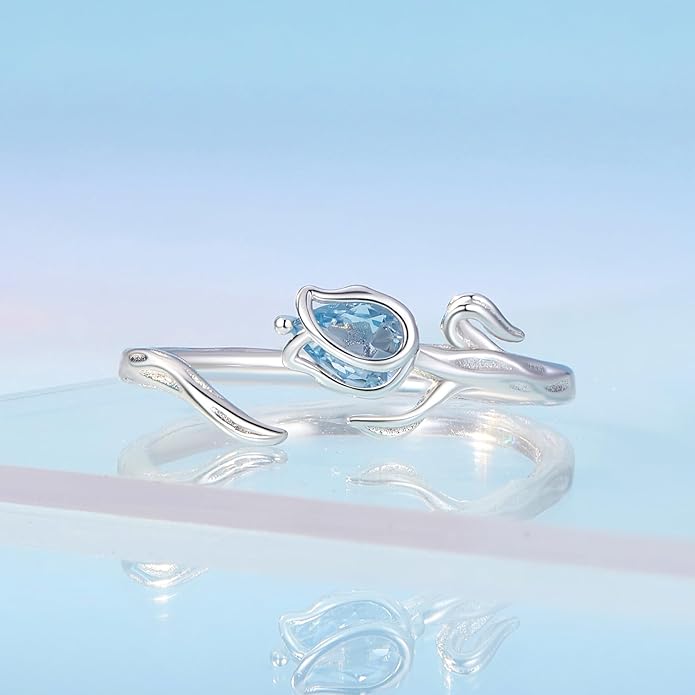 WOSTU Animal Open Adjustable Ring Playful Cat Dachshund Snake Koi Fish Hummingbird Bat Heart Feather Stacking Ring for Women, Sterling Silver Plated Pet Memorial Jewelry Gift for Cat Lovers