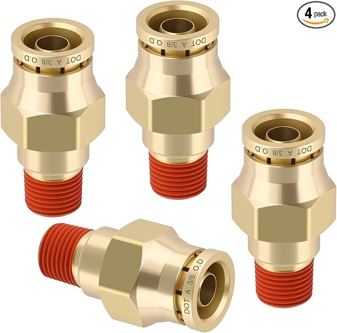 DOT Approved Male Straight Brass Union 3/8" Tube x 1/8" NPT, Quick Connect Union by BOERAY