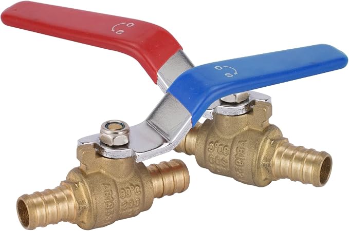 2-Pack GUOFIS 3/4-Inch PEX Crimp Full Port Ball Valve | 1/4 Turn Hot and Cold by GUOFIS