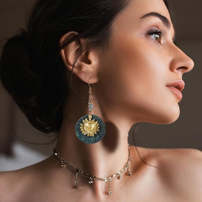 10 Pairs Vintage Dangle Earrings for Women Boho Jewelry Set Sunflower Geometric Teardrop Earring Christmas Gifts