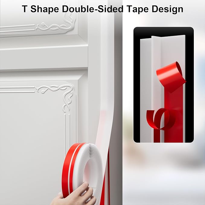 Elvone T-Shaped Weather Stripping Seal, 1.37 in x 20 ft | Flexible door seal - Image 3
