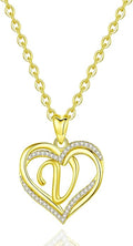 INFUSEU Unique Initial Necklaces for Women Girls Small Heart Letter Jewelry, Meaningful Personalized Gifts