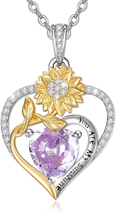 Valentine's Day Gifts for Wife 925 Sterling Silver Double Birthstone Pendant Necklaces I Love You for Always and Forever Necklace Anniversary Birthday Gifts for Wife Girlfriend Mom Her