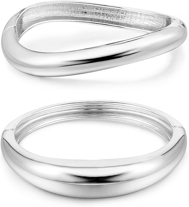 Elegance 11 designs Gold Plated Cuff Bangle Bracelets For Women Set Chunky Trendy Gold Bracelet Minimalist Hinged Arm Cuff Jewelry Gift 2pcs
