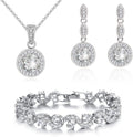 Crystalline Azuria Jewelry Sets For Women Wedding Jewelry Sets Bridal Jewelry Set With Necklace And Earring For Bride Cubic Zirconia Bridesmaid Jewelry