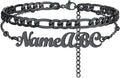 FindChic Custom Ankle Bracelets for Women, Stainless Steel Figaro/Cuban/Wheat/Rope/Herringbone Chain Anklets, Beach Foot Jewelry 8.5''-10.5'' Adjustable & Waterproof, with Gift Box