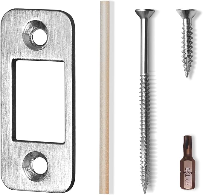 Deadbolt Strike Plate, Heavy Gauge Version, 2-1/4" H x 1" W | Screw Hole by MOSECYOU