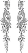 mecresh Marquise Crystal Bridal Chandelier Dangle Drop Earrings Ladies Gifts in Silver/Gold Tone