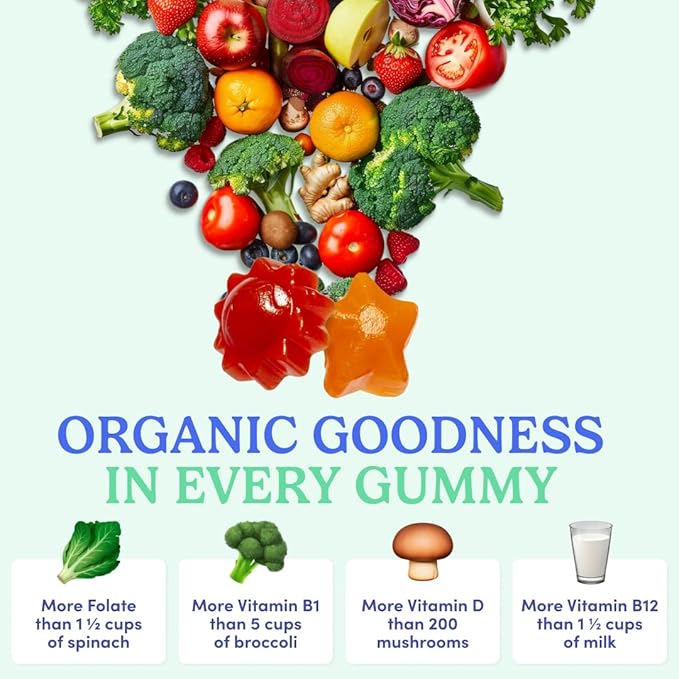First Day Kids Multivitamin Gummies Age 4+, Strawberry & Orange - Kids Vitamins Multivitamin Gummy A C D3 K2 B1 B2 B6 B12 Folate, Immunity & Brain Function, Vegan - 30 Day Supply, Packaging May Vary