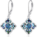 Abalone Shell Dangle Drop Earrings for Women 925 Sterling Silver Filigree Bohemian Earrings Jewelry Gift