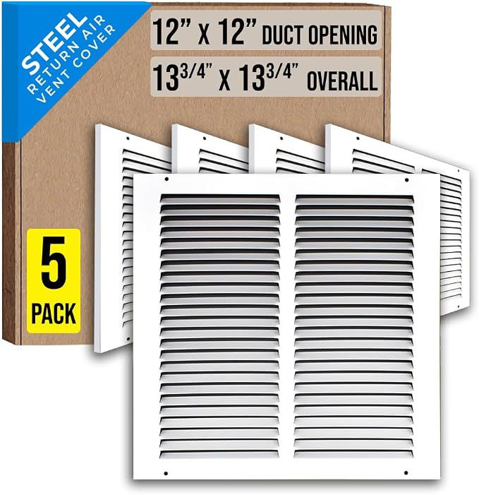 Fits 12x12 Duct Opening | Steel Return Air Grille by Handua | Vent Cover Grill by Handua